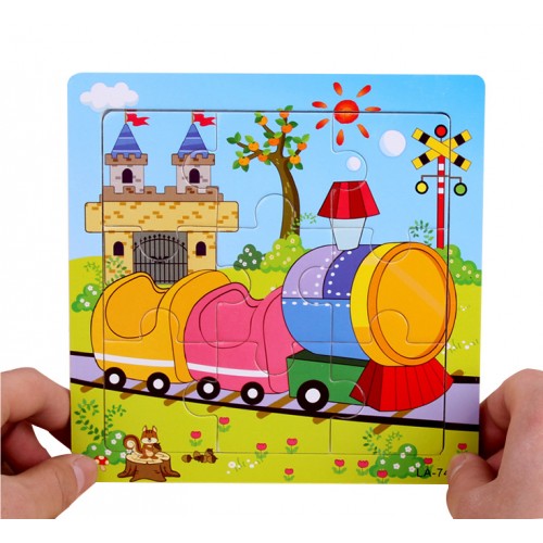 EVERY FAMILY - 24 Styles Wooden Kids Jigsaw Puzzles Toys With Animals The Train